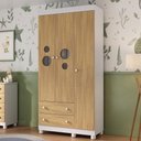Ver imagem 1 de Guarda-roupa Infantil 92cm com Vidro 3 Portas e 2 Gavetas Bombom Multimóveis Mp4462 Branco-