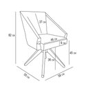 Ver imagem 7 de Kit 4 Poltronas Giratórias Alana Suede Azul Marinho Base de Madeira - Pallazio