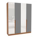 Ver imagem 2 de Guarda-roupa Casal Porto 4 Portas 4 Gavetas com Espelho Freijó/cinza - Poltoirno