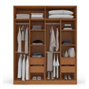 Ver imagem 3 de Guarda-roupa Casal Porto 4 Portas 4 Gavetas com Espelho Freijó/cinza - Poltoirno