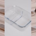 Ver imagem 2 de Marmita Hermética com Divisória 1L Pote de Vidro Borossilicato Tampa Capuccino Retangular UZ