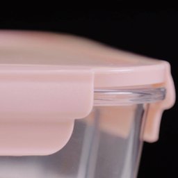 Marmita Hermética com Divisória 1L Pote de Vidro Borossilicato Tampa Capuccino Retangular UZ - 7