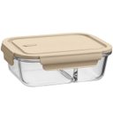 Ver imagem 1 de Marmita Hermética com Divisória 1L Pote de Vidro Borossilicato Tampa Capuccino Retangular UZ