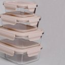 Ver imagem 3 de Marmita Hermética com Divisória 1L Pote de Vidro Borossilicato Tampa Capuccino Retangular UZ