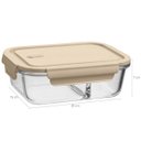 Ver imagem 4 de Marmita Hermética com Divisória 1L Pote de Vidro Borossilicato Tampa Capuccino Retangular UZ