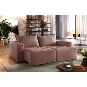 Sofá Retrátil Urano Rose 1,90cm Almofadas Soltas