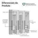 Ver imagem 5 de Guarda-Roupa Casal 6 Portas Batentes Saturno Madesa