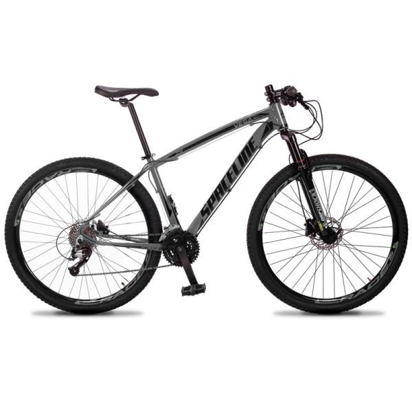 Bicicleta Aro 29 SPACELINE Vega 27v Freio Hidráulico Cinza e Preto - 21 - 1