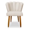 Kit 4 Cadeiras de Jantar Pétala Estofada Pés Palito Veludo Bege - Montanaris Decor - 2