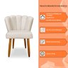 Kit 4 Cadeiras de Jantar Pétala Estofada Pés Palito Veludo Bege - Montanaris Decor - 5