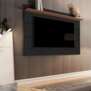 Ver imagem 2 de Painel Simples para TV até 70" Sala Quarto 1 Prateleira Vivare 1,80 Anto:Preto/Freijó