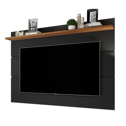Painel Simples para TV até 70" Sala Quarto 1 Prateleira Vivare 1,80 Anto:Preto/Freijó