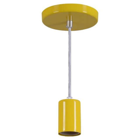 Pendente Copinho Luminária Lustre Alumínio Amarelo