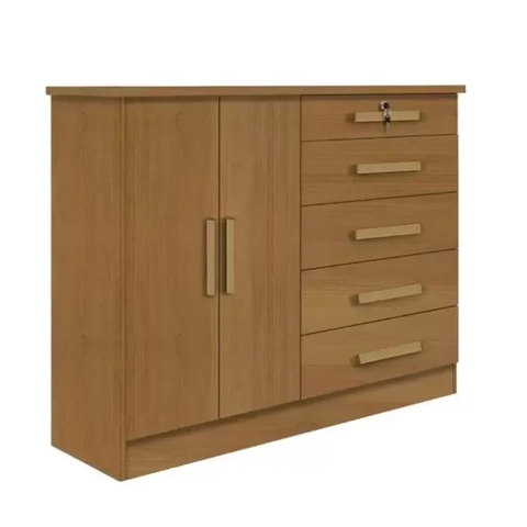 Cômoda New Athos 5 Gavetas com Sapateira Cinamomo D Doro
