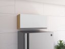 Ver imagem 1 de Armário Aéreo Geladeira Andréia 60cm 1 Porta AJL - Amêndoa Branco