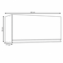 Ver imagem 2 de Armário Aéreo Geladeira Andréia 60cm 1 Porta AJL - Amêndoa Branco