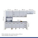 Ver imagem 2 de Cozinha Completa 12 Portas 3 Gavetas Atenas Kaiki Moveis Branco