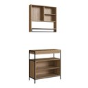 Ver imagem 4 de Gabinete com Espelheira Banheiro 80cm 4 Portas e Toalheiro Cor:preto com Mel