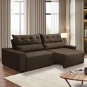 Ver imagem 1 de Sofá Retrátil e Reclinável 5 Lugares 300cm Veludo Antonella Adonai Estofados