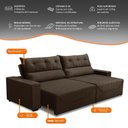 Ver imagem 3 de Sofá Retrátil e Reclinável 5 Lugares 300cm Veludo Antonella Adonai Estofados
