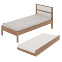 Ver imagem 1 de Cama Solteiro Com Auxiliar CM8004 CM8008 QT7 Amendoa Branco Tecno Mobili