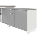 Ver imagem 4 de Escrivaninha Mesa Escritório Diretor em L 2,00 com Caixa de Tomadas e Armário Lateral 3 Gavetas 200C