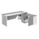 Ver imagem 5 de Escrivaninha Mesa Escritório Diretor em L 2,00 com Caixa de Tomadas e Armário Lateral 3 Gavetas 200C