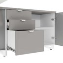 Ver imagem 7 de Escrivaninha Mesa Escritório Diretor em L 2,00 com Caixa de Tomadas e Armário Lateral 3 Gavetas 200C