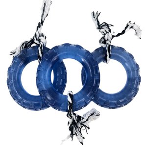 Kit 3 Brinquedo Mordedor Pneu Com Corda Cristal Médio Para Cachorros Cor: Rosa