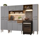 Ver imagem 3 de Armário de Cozinha Completa 261cm Rustic/Cinza Emilly Hit Madesa