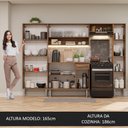 Ver imagem 6 de Armário de Cozinha Completa 261cm Rustic/Cinza Emilly Hit Madesa