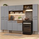 Ver imagem 1 de Armário de Cozinha Completa 261cm Rustic/Cinza Emilly Hit Madesa