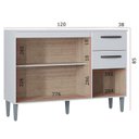 Ver imagem 5 de Balcão 507 3 Portas e 2 Gavetas com Tampo Branco - Poquema