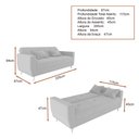 Ver imagem 3 de Sofá Cama Rocoo 205cm Reclinável Veludo Cinza - Sallar Home