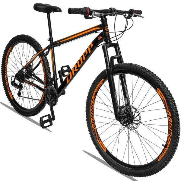 Bicicleta Aro 29 Dropp Sport Aço 21v Freio a Disco Preto e Laranja com Suspensão - 17 - 2