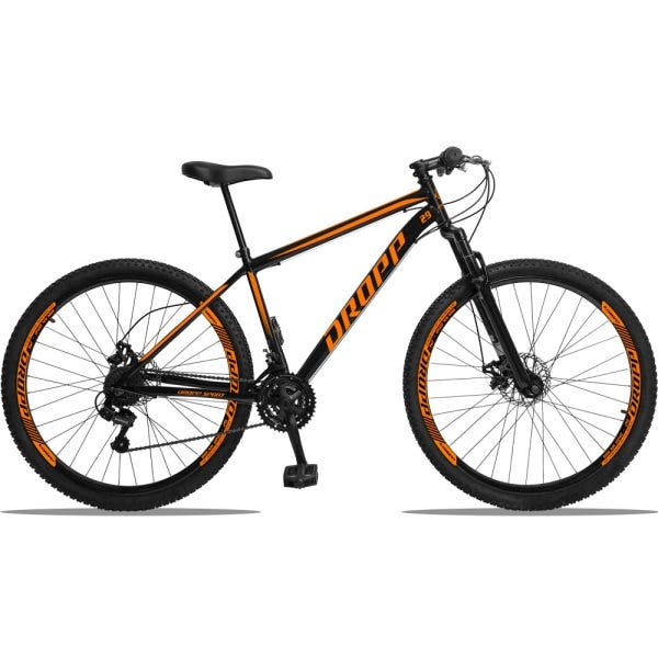 Bicicleta Aro 29 Dropp Sport Aço 21v Freio a Disco Preto e Laranja com Suspensão - 17 - 1
