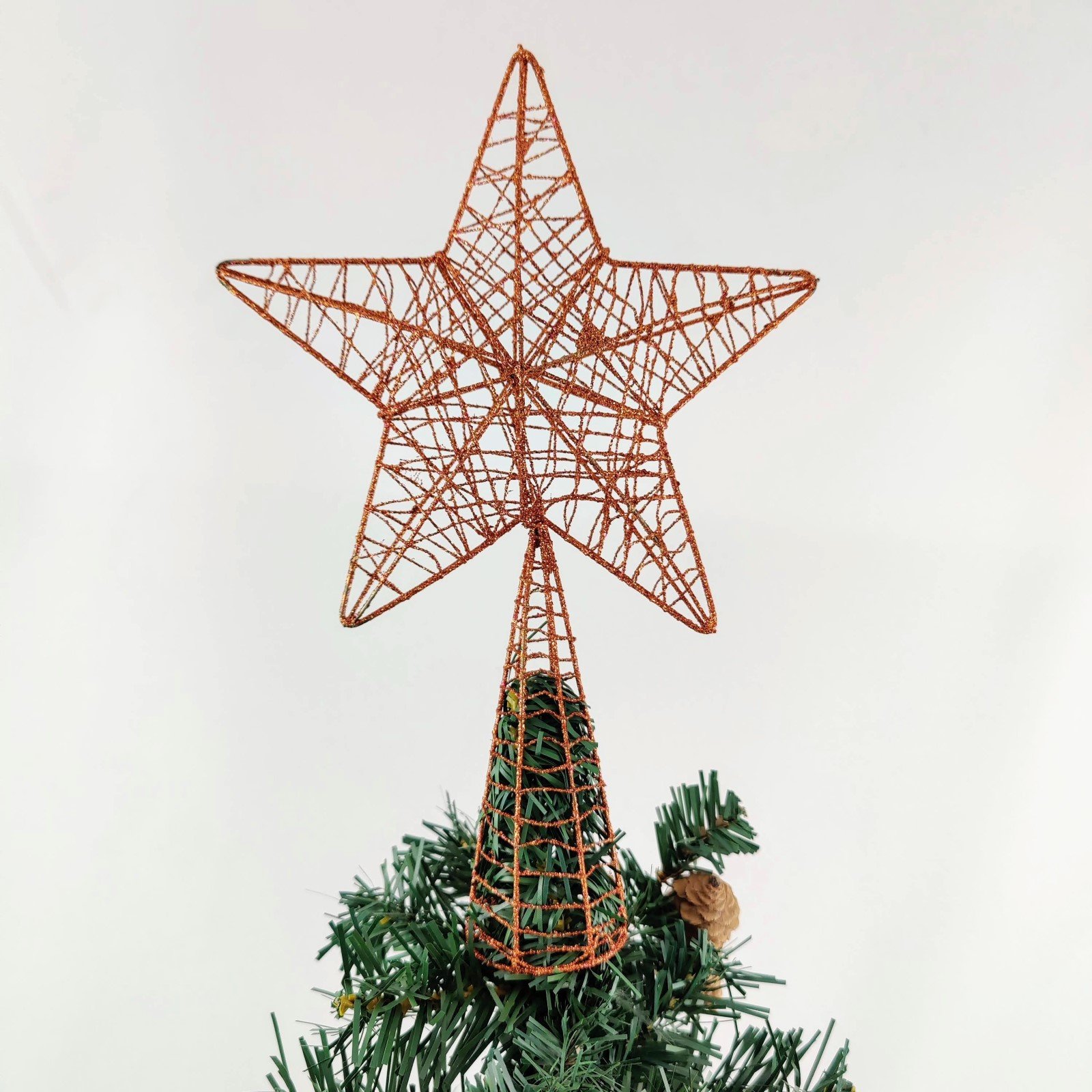 Ponteira De Árvore De Natal Estrela Bronze 30x20x6cm Glitter - 4