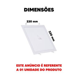 Painel Led Quadrado Embutir com Sensor de Presença 18w 6500k Bivolt - Avant - 5