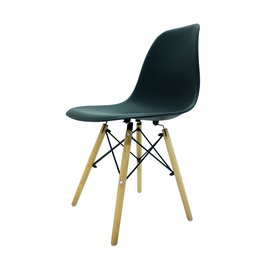 Kit 4 Cadeira Eiffel Moderno Sala Jantar Preto Base Madeira - 6