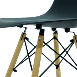 Kit 4 Cadeira Eiffel Moderno Sala Jantar Preto Base Madeira - 7