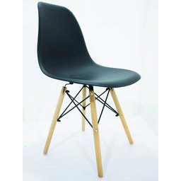 Kit 4 Cadeira Eiffel Moderno Sala Jantar Preto Base Madeira - 3