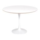 Ver imagem 1 de Mesa Saarinen Redonda Fórmica Branca 100cm - Base Branca