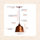 Ver imagem 3 de Luminária Pendente Pião Teto Interna Cozinha Sala Quarto E27:Rosé