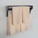 Ver imagem 1 de Toalheiro Duplo Suporte Cabideiro Porta Toalhas De Parede Acessório Para Banheiro Preto Laca
