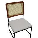 Ver imagem 6 de Cadeira Lyon Metal Encosto Anatômico Telinha Natural Assento Estofado - Preto/Amêndoa Corano Bruma