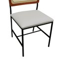 Ver imagem 7 de Cadeira Lyon Metal Encosto Anatômico Telinha Natural Assento Estofado - Preto/Amêndoa Corano Bruma