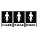 Ver imagem 1 de Combo 3 Placas De Sinalização Banheiro Feminino 15x20 Acesso - A-465 F9e