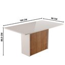 Ver imagem 4 de Mesa de Jantar Cris Retangular 160cm - 100% Mdf, Base Ripada - Sonetto