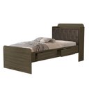 Ver imagem 4 de Cama de Solteiro Tamires com Gavetas e Bau Design Moderno Mdf com Capitonê Classico:castanho Nogal