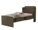 Ver imagem 4 de Cama de Solteiro Tamires com Gavetas e Bau Design Moderno Mdf com Capitonê Classico:castanho Nogal